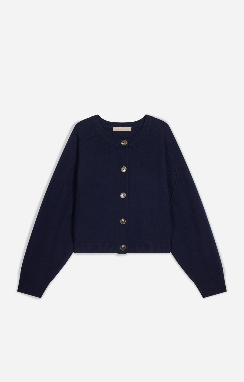 Douve Cardigan Cropped merino cardigan Navy Blue Vanessa Bruno