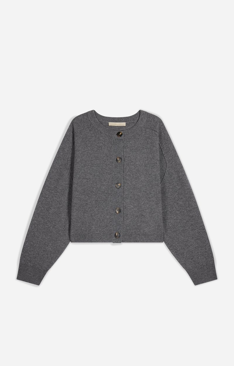 Douve Cardigan Cropped merino cardigan Tweed grey Vanessa Bruno