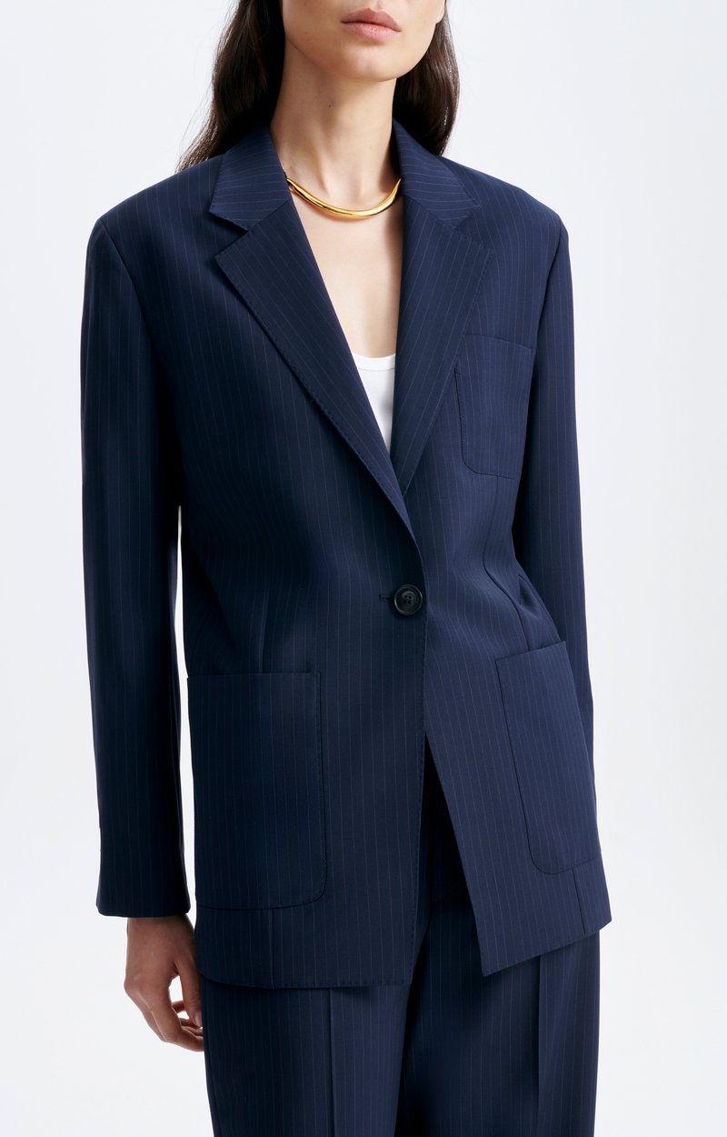 Caline Jacket Tailored flannel jacket, navy shade Navy Blue Vanessa Bruno