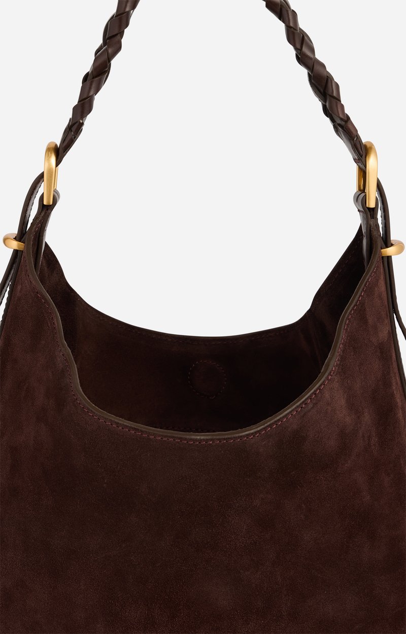 Large Leather Jess Hobo Bag Cowhide leather, made in Italy CHOCOLATE Vanessa Bruno