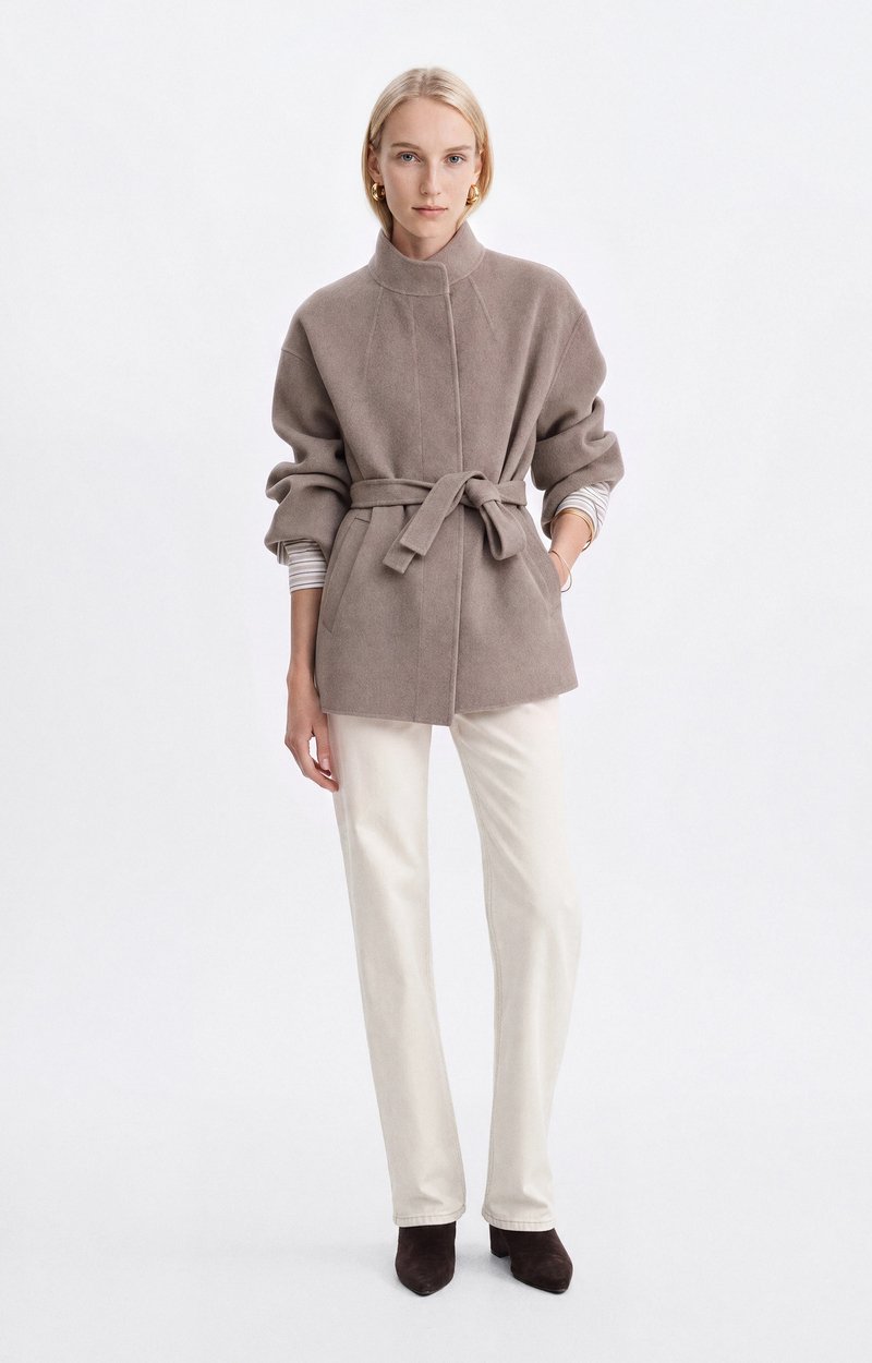 Hara Coat Belted jacket in double-face wool Mole Vanessa Bruno