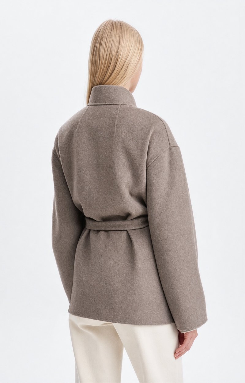 Hara Coat Belted jacket in double-face wool Mole Vanessa Bruno