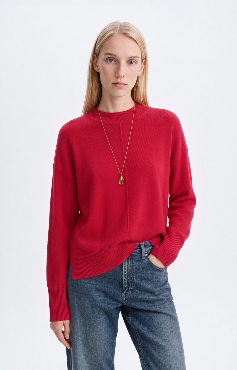 Hatis Sweater Round-neck sweater, centre-front seam RASPBERRY Vanessa Bruno
