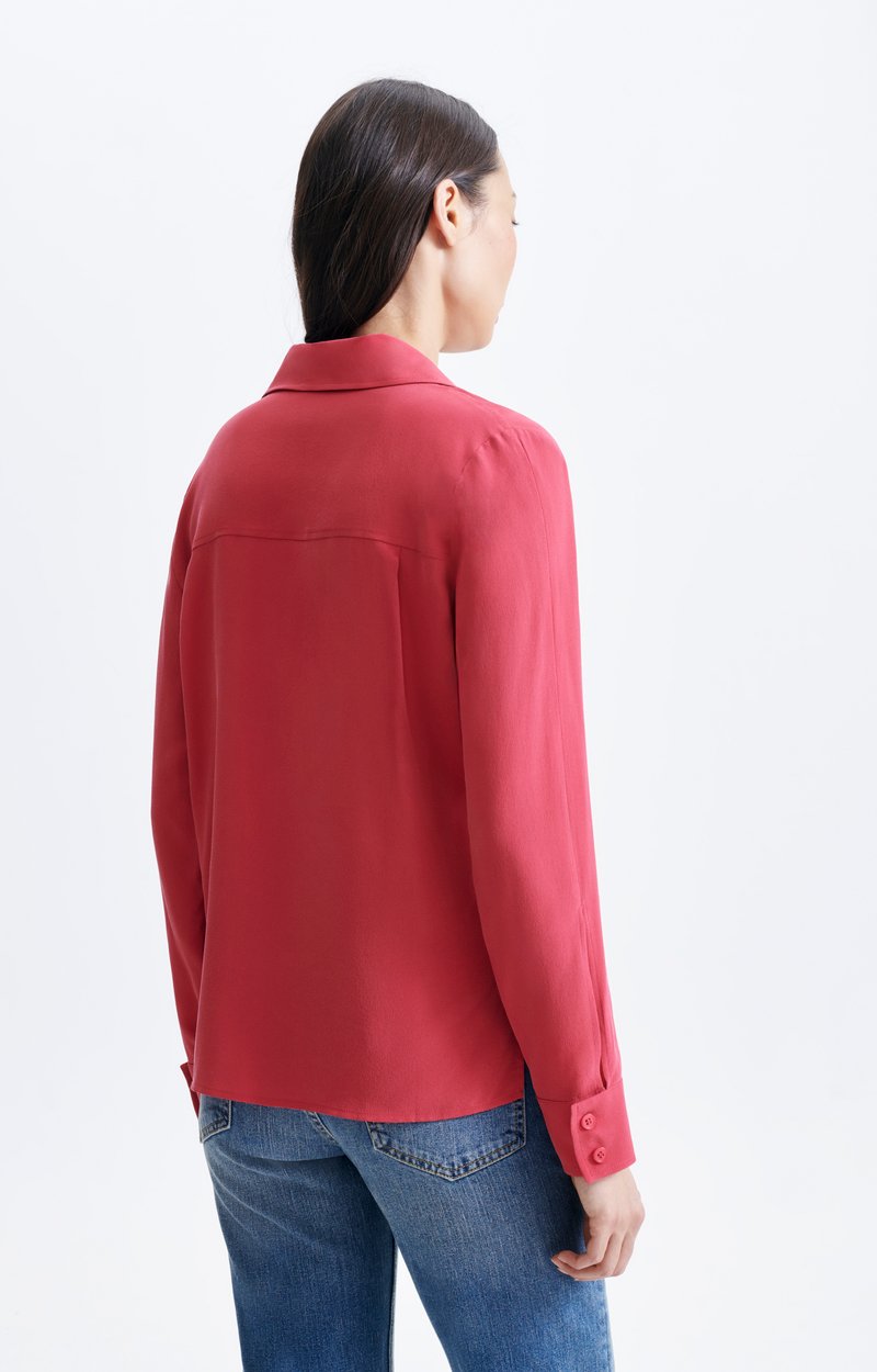 Helio Blouse Silk blouse, shirt collar and V-neckline RASPBERRY Vanessa Bruno