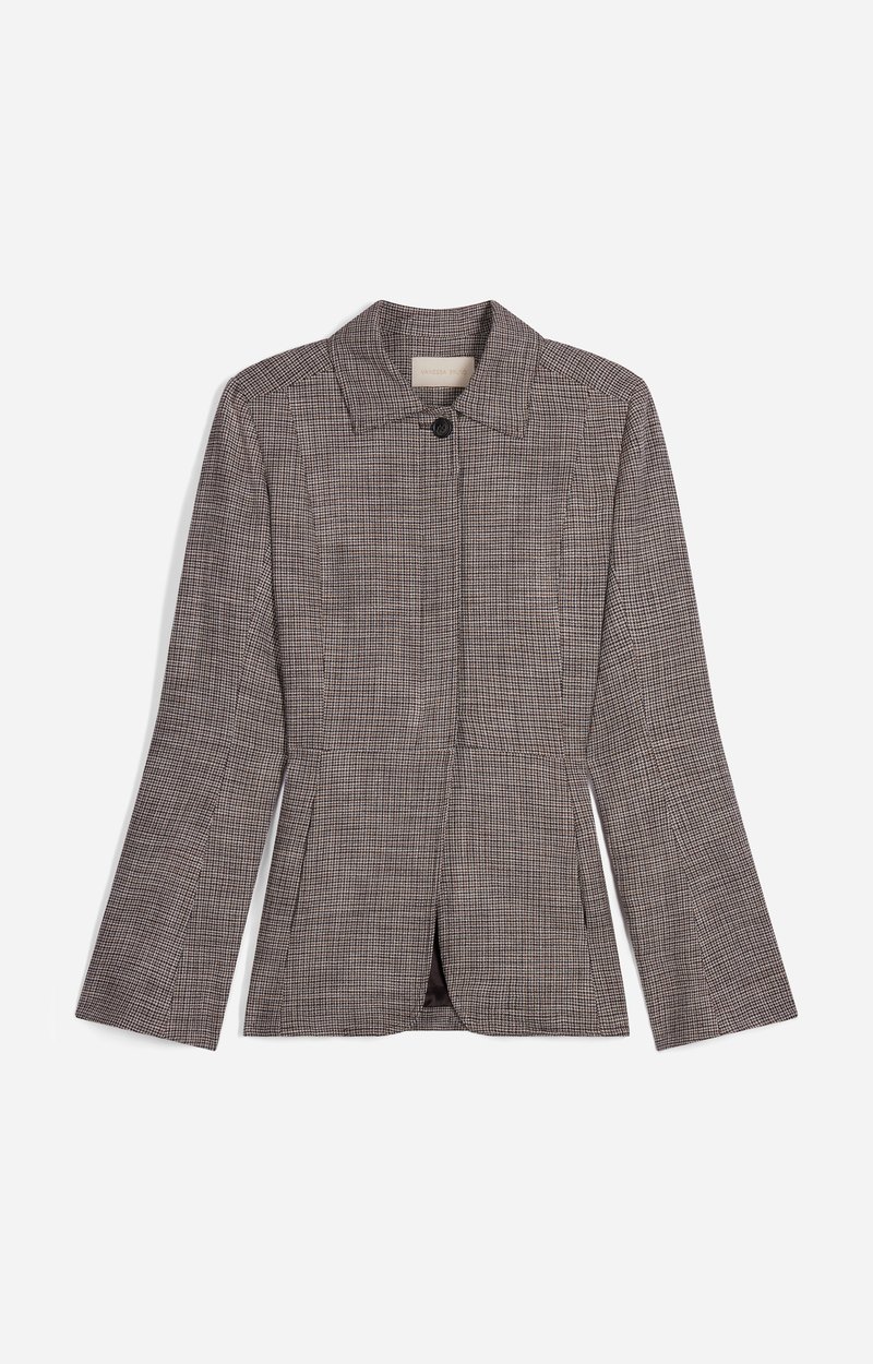 Godji Jacket, Fitted tailored jacket in viscose, brown shade