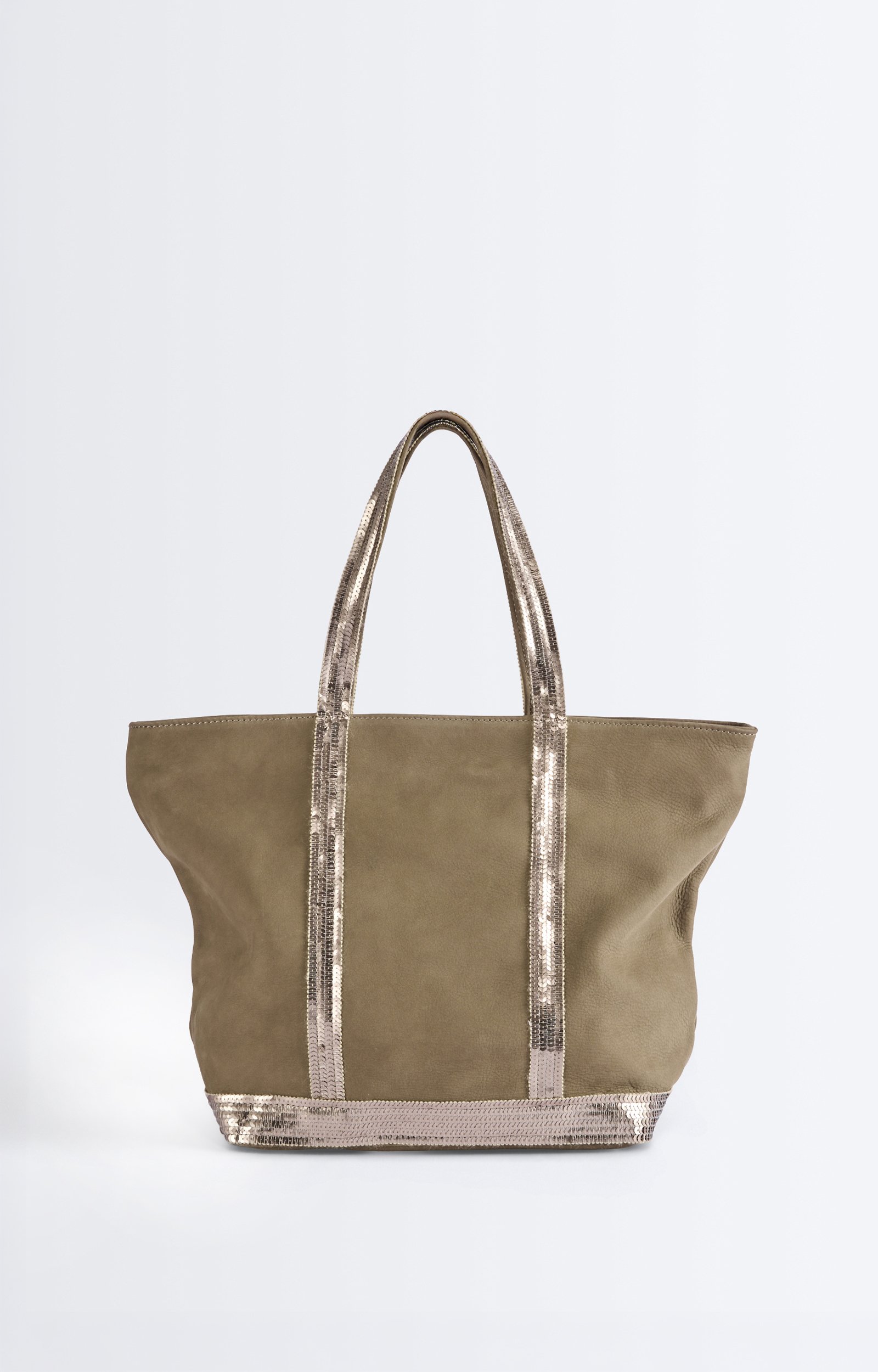 Nubuck Leather M Zipped Cabas Tote In leather, sequin trims ELEPHANT Vanessa Bruno