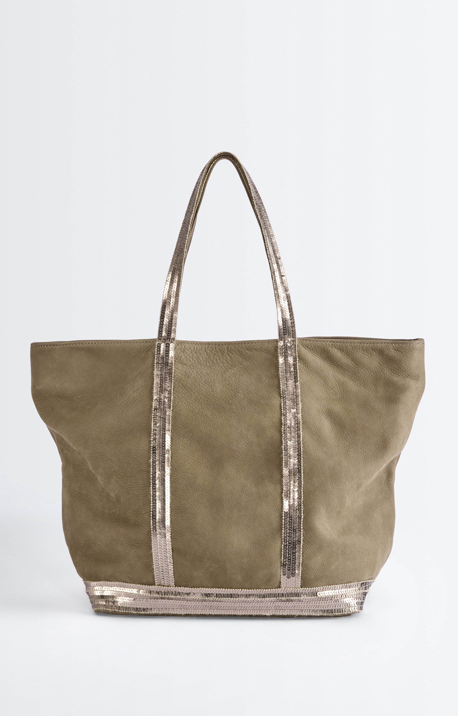 Nubuck Leather L Zipped Cabas Tote In leather, sequin trims ELEPHANT Vanessa Bruno