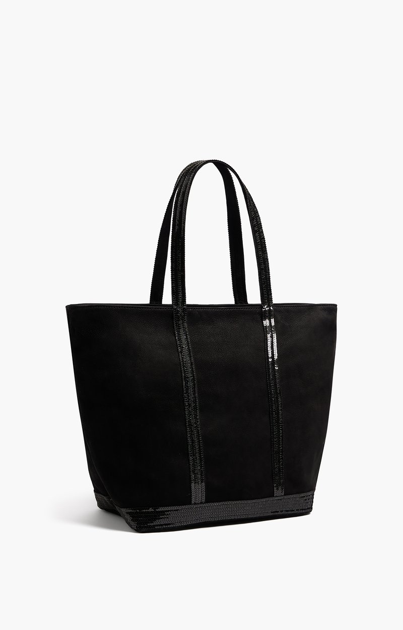 Nubuck Leather L Zipped Cabas Tote In leather, sequin trims Black Vanessa Bruno