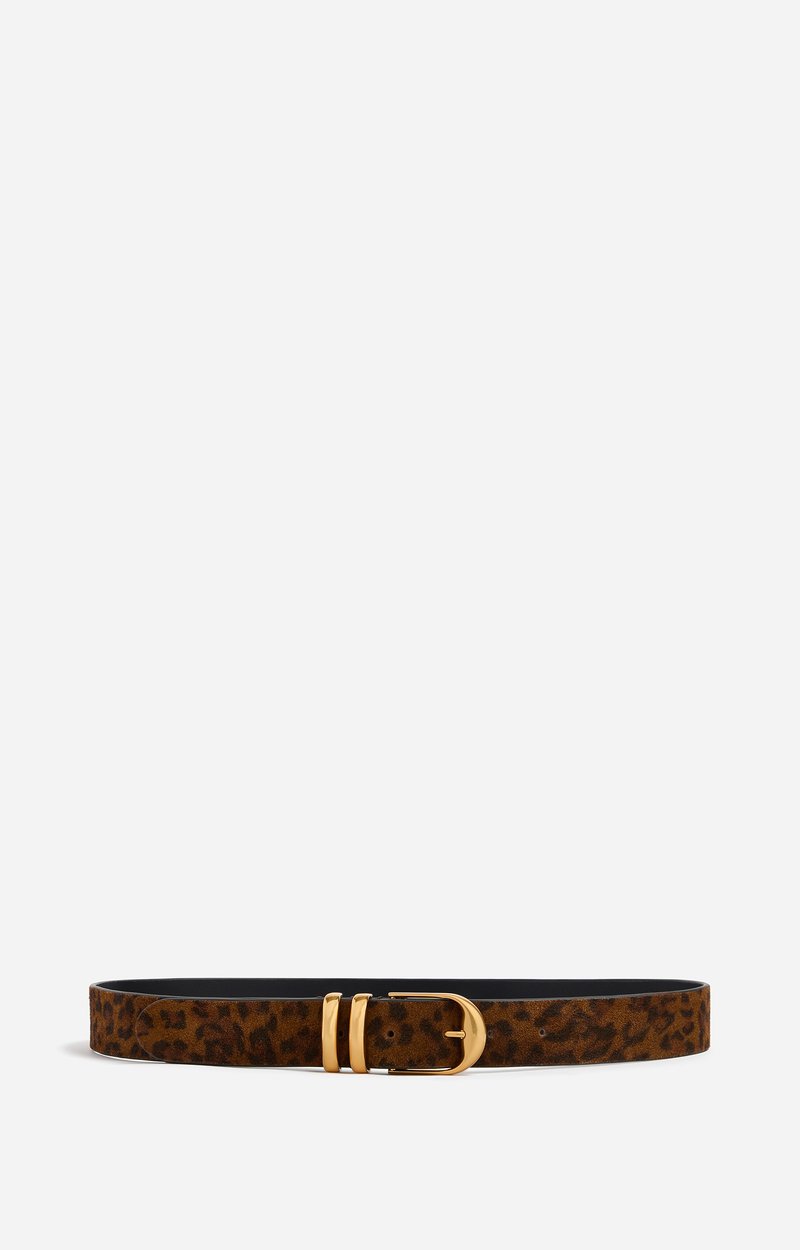Leopard Leather Blet 30Mm Leopard-print suede leather Fawn Vanessa Bruno