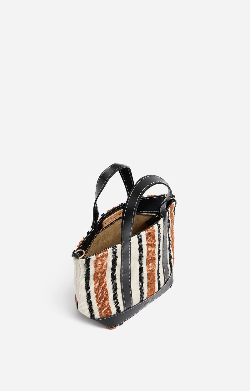 Woven S Zipped Cabas Tote Woven canvas, removable strap MULTICO/BISCUIT Vanessa Bruno