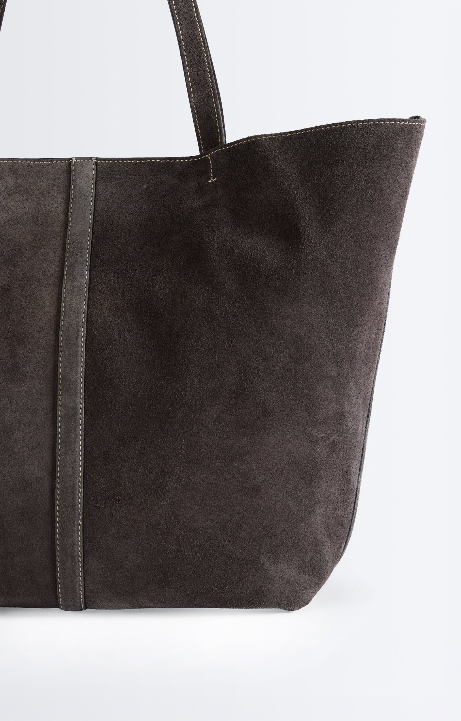 Large Calf Leather Daily Tote Suede leather tote, large size Alloy Vanessa Bruno