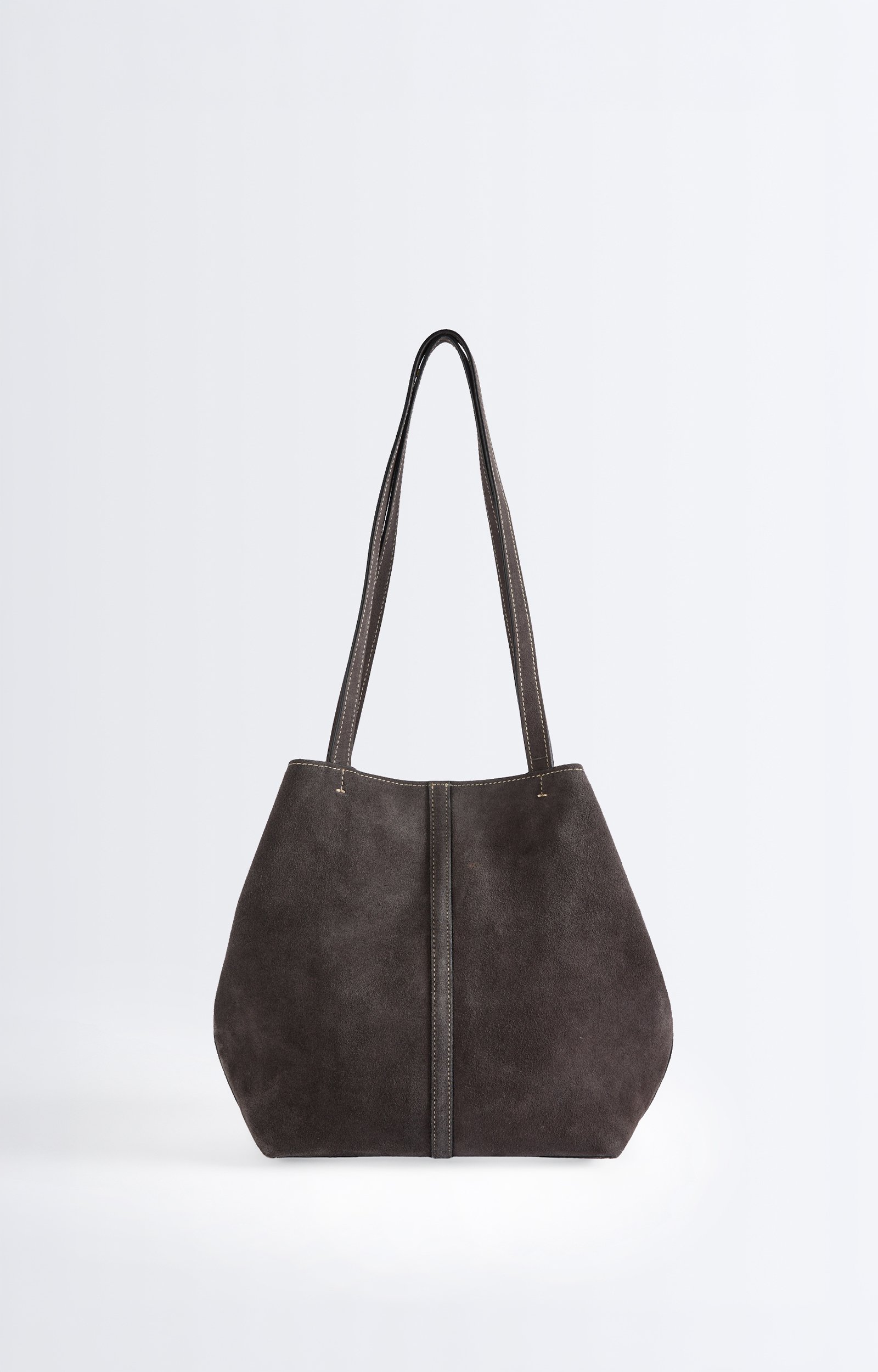 Small Calf Leather Daily Tote Suede leather tote, small size Alloy Vanessa Bruno