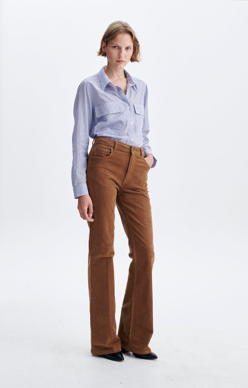 Ethan Trousers High-waisted flared corduroy trousers Fawn Vanessa Bruno