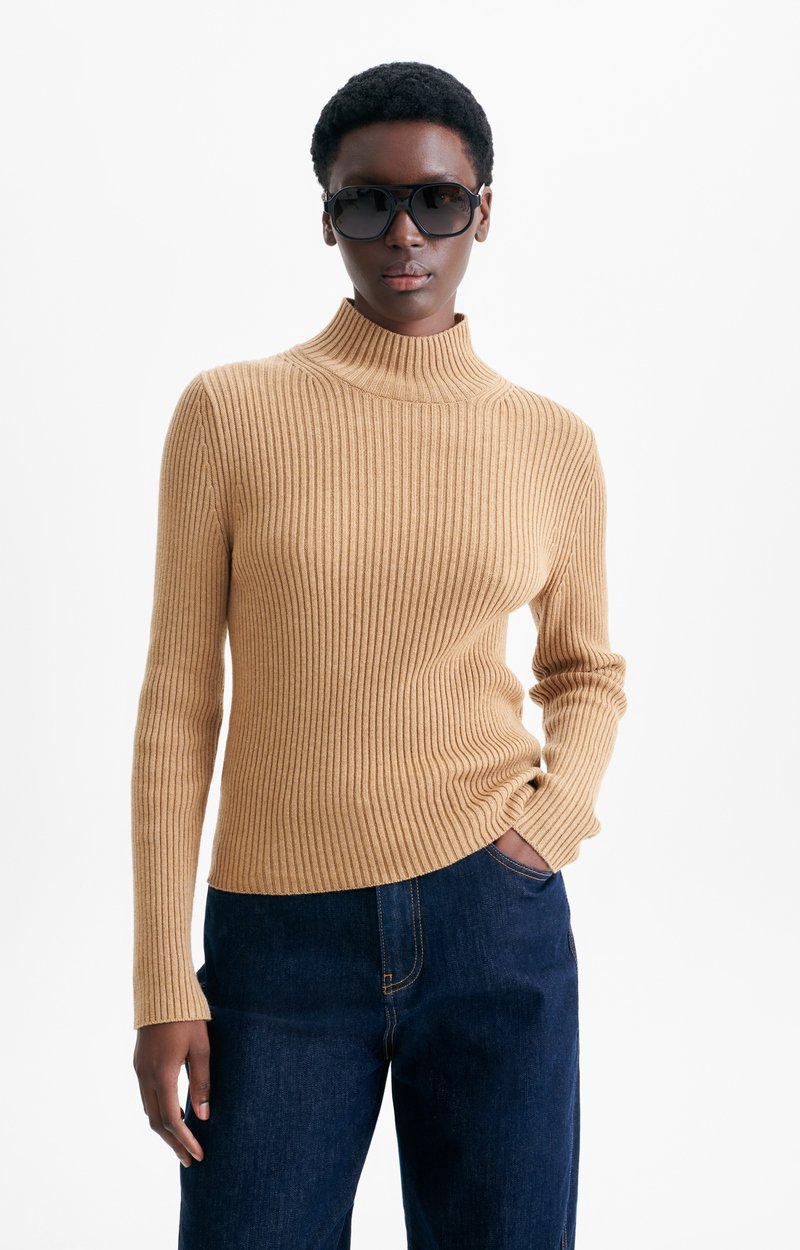 Hinda Sweater, Ribbed fitted high-neck jumper