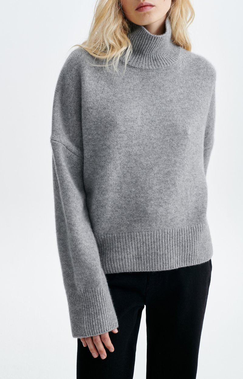 Malo Sweater Cashmere roll-neck jumper Tweed grey Vanessa Bruno