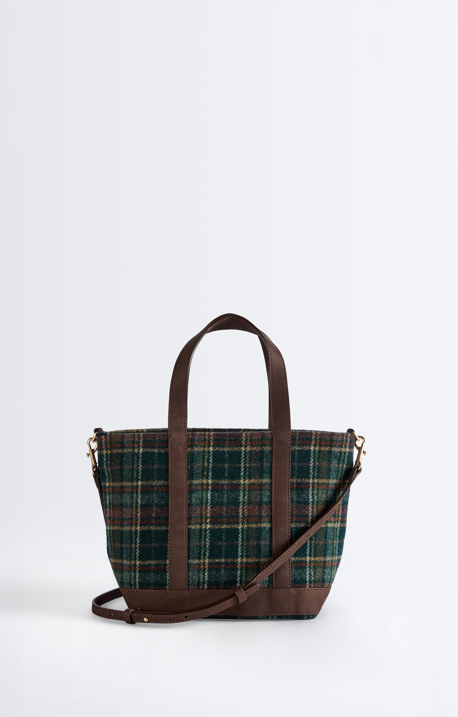 Tartan S Zipped Cabas Tote, Cabas in tartan fabric, removable strap