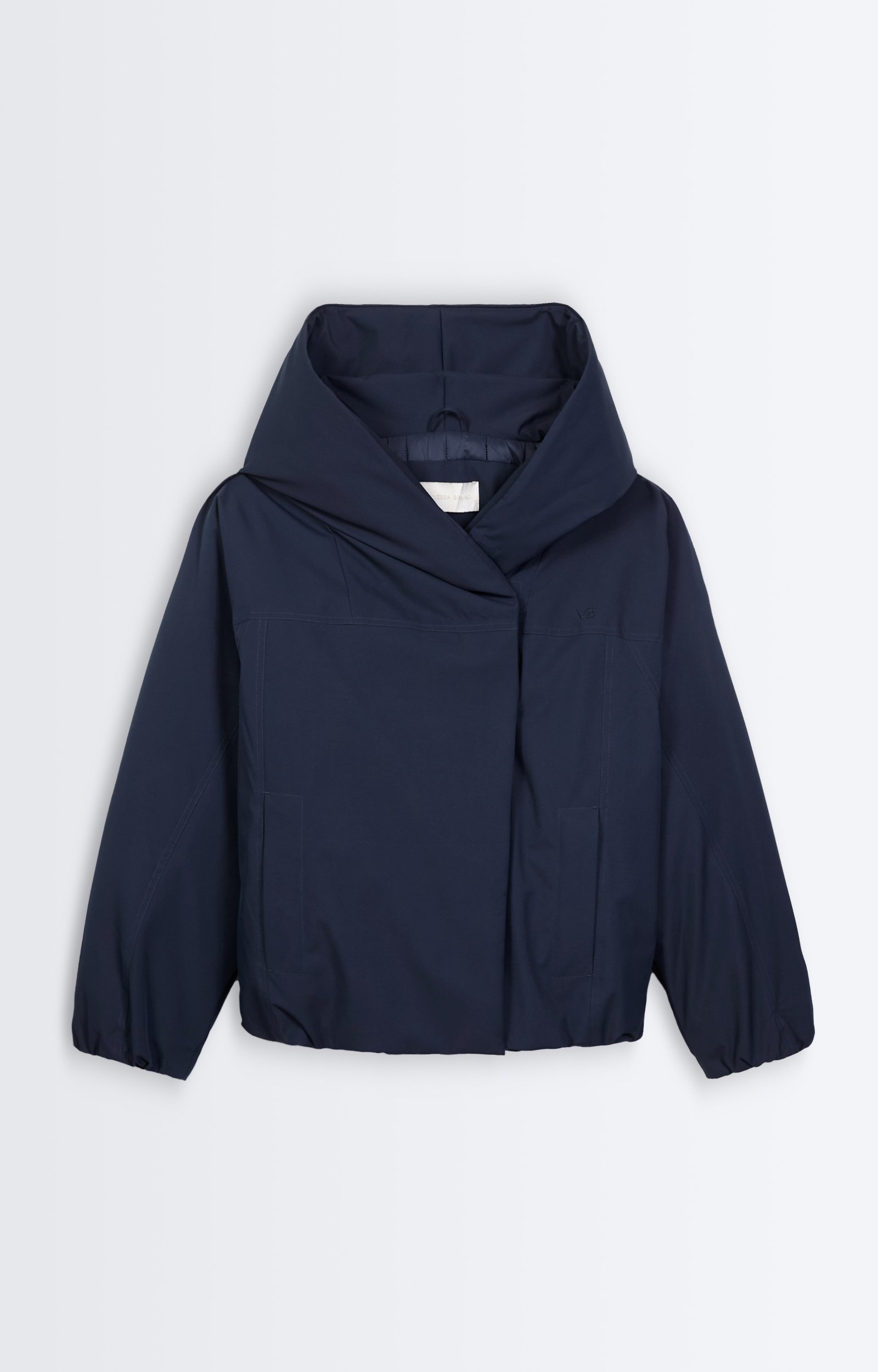 Dansk Padded Jacket Short puffer jacket, oversized hood Navy Blue Vanessa Bruno
