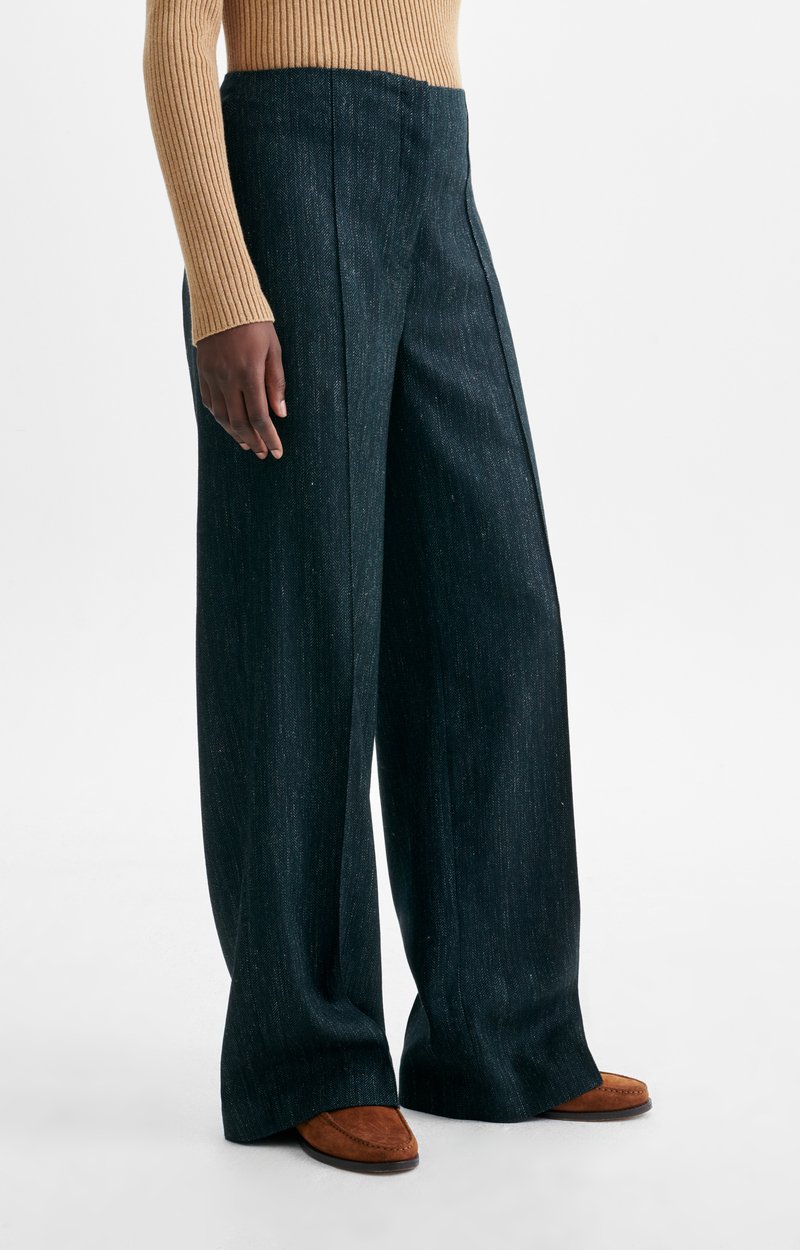 Faru Trousers Straight wool-blend trousers, high waist DARK GREEN Vanessa Bruno