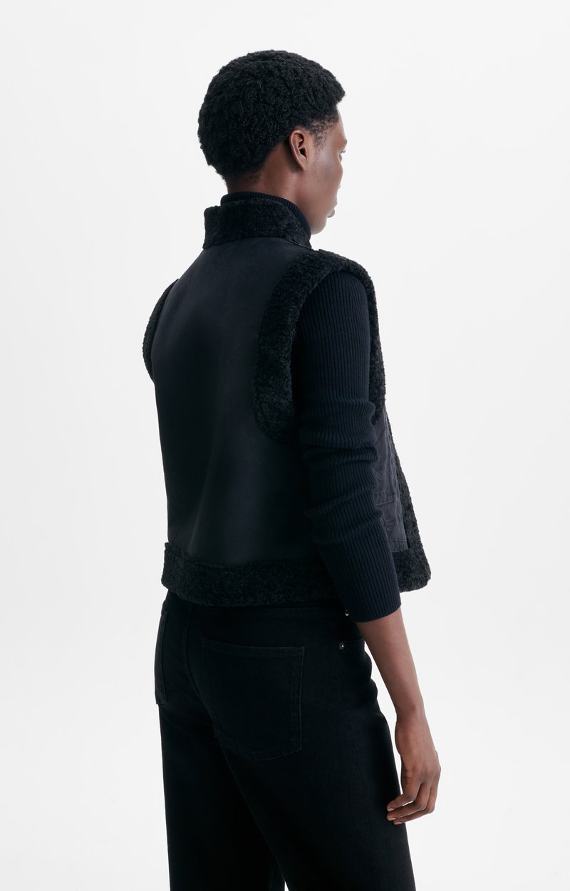 Haman Gilet Embroidered shearling-effect gilet Black Vanessa Bruno