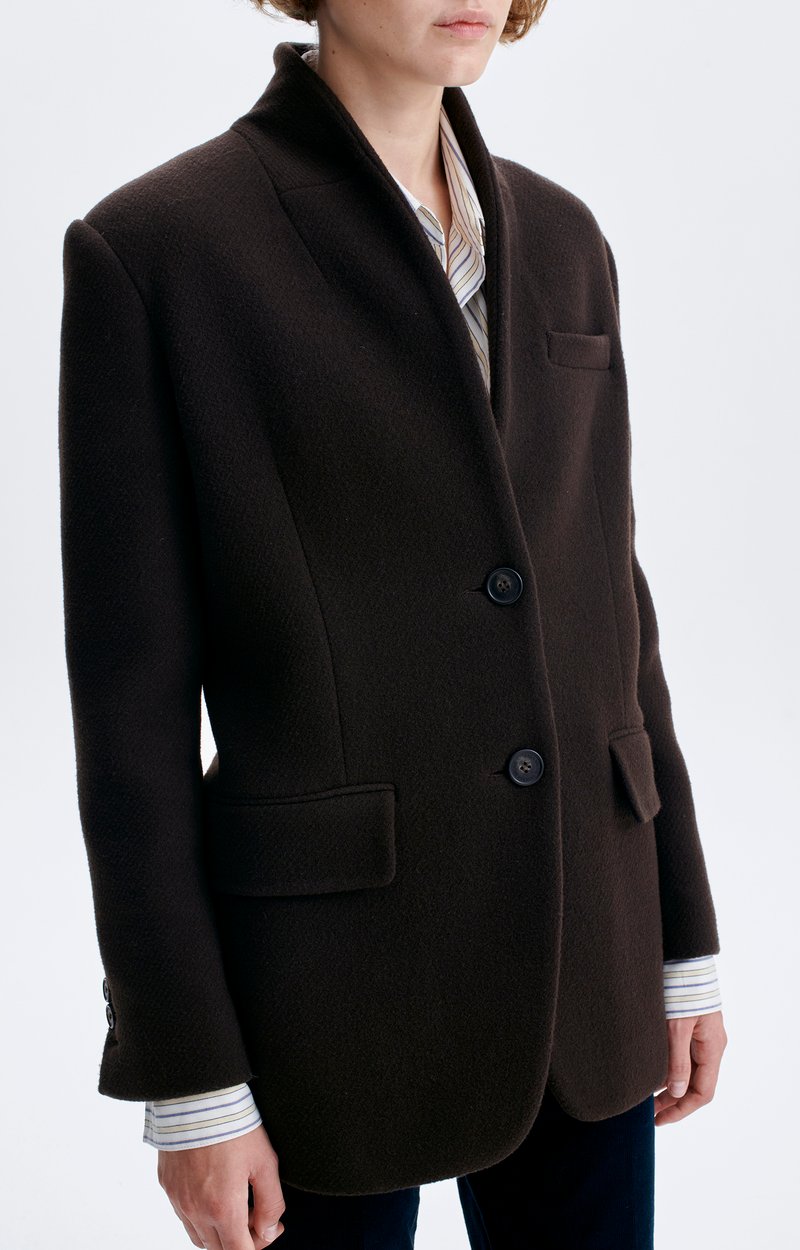 Jovanka Jacket Straight virgin wool jacket CHOCOLATE Vanessa Bruno
