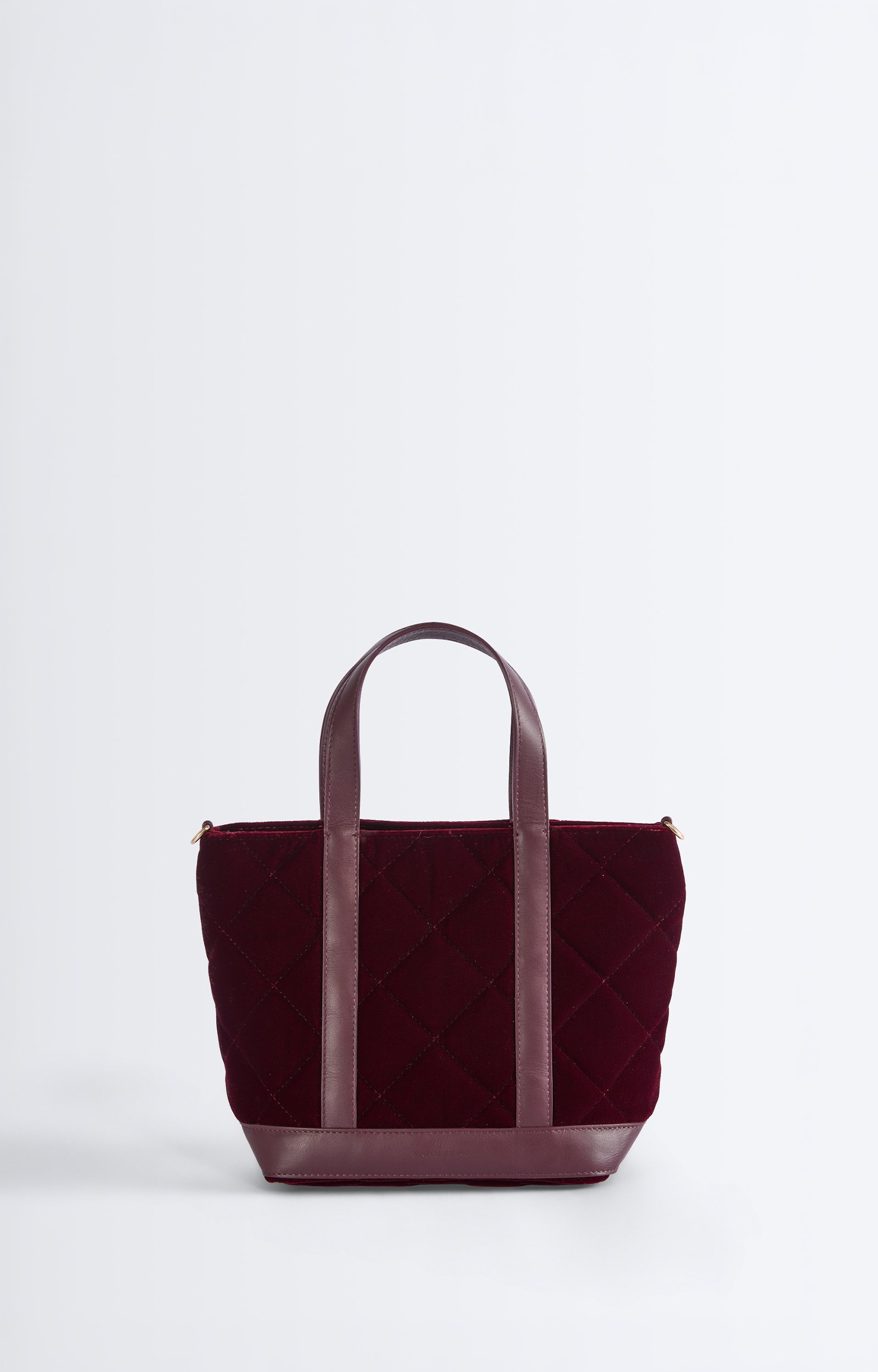 Velvet S Cabas Tote Quilted velvet cabas, removable strap BURGUNDY Vanessa Bruno
