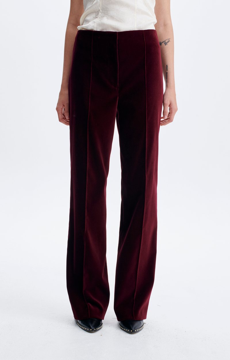 Faru Trousers Straight velvet trousers, high waist WINE Vanessa Bruno