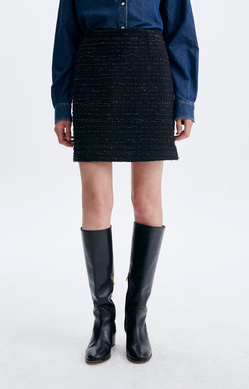 Hatenne Skirt Straight tweed-lurex mini skirt Black Vanessa Bruno