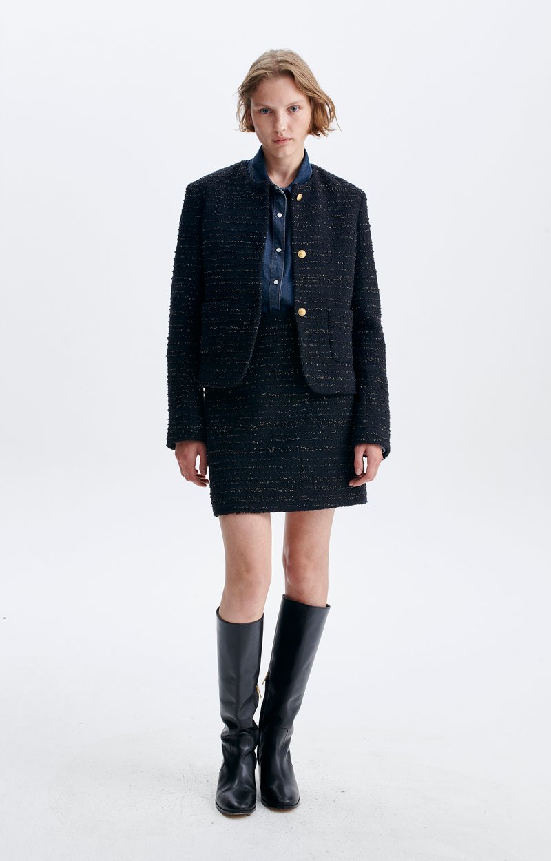 Hatenne Skirt Straight tweed-lurex mini skirt Black Vanessa Bruno