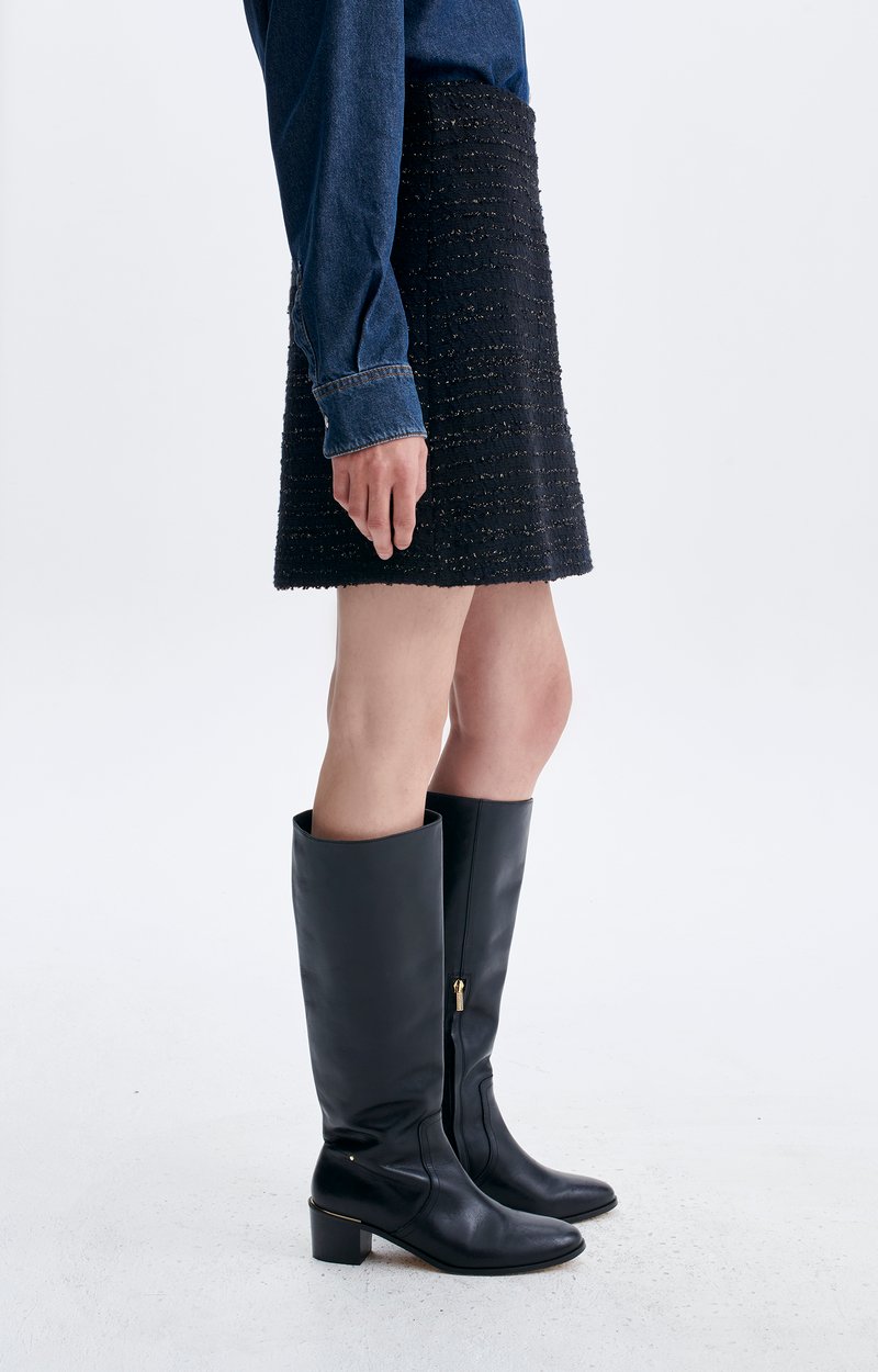 Hatenne Skirt Straight tweed-lurex mini skirt Black Vanessa Bruno