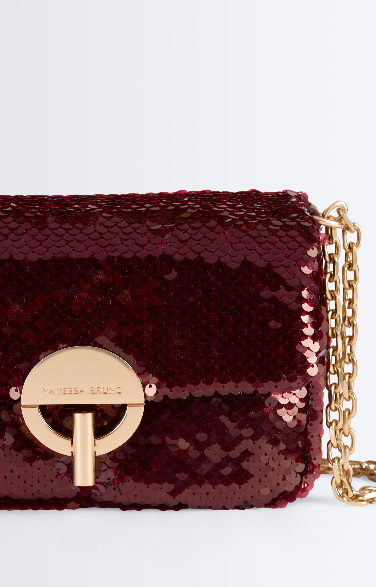 Small Sequin Moon Bag Sequin Moon bag, gold chain BURGUNDY Vanessa Bruno