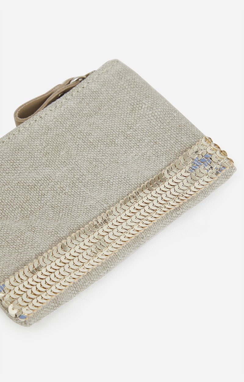 Petite Pochette Zipp&eacute;e En Lin En Lin & Paillettes VANESSA BRUNO