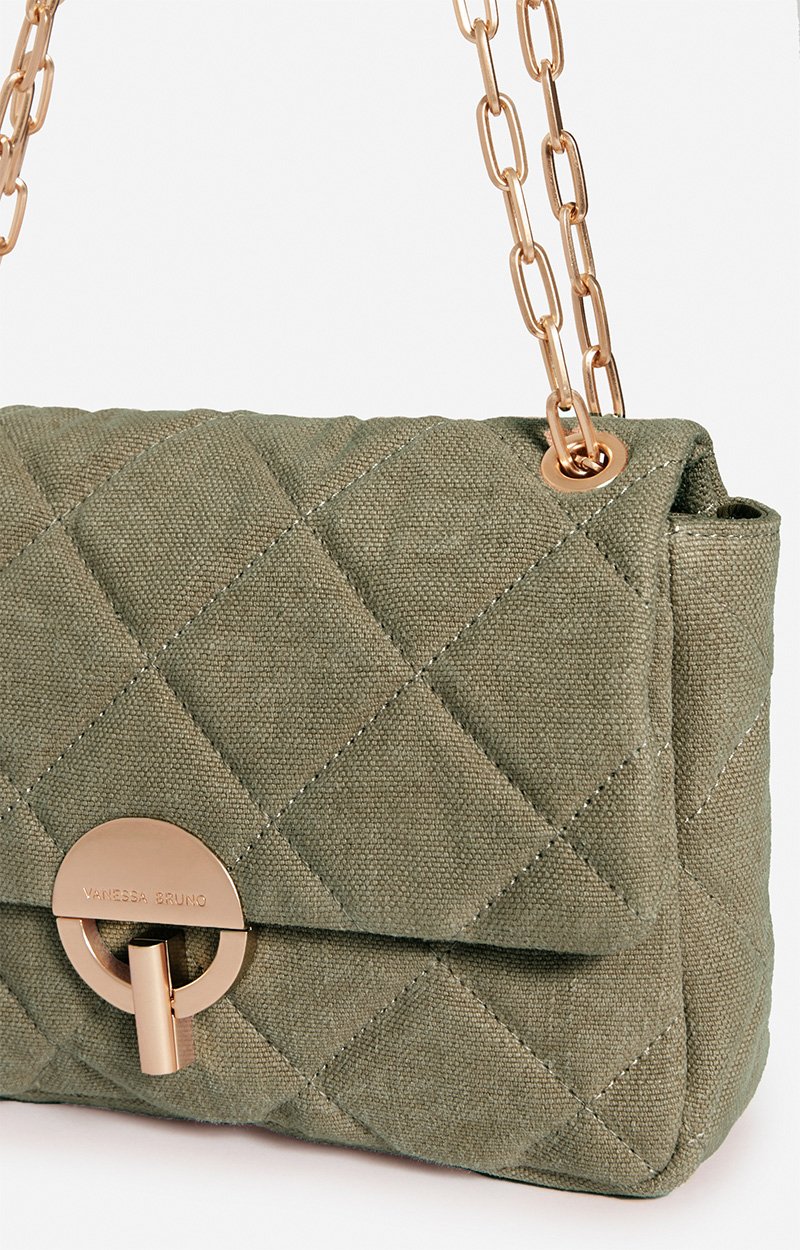 Grand Sac Moon En Lin Lin matelass&eacute;, fermoir dor&eacute;, Made In Italie VANESSA BRUNO