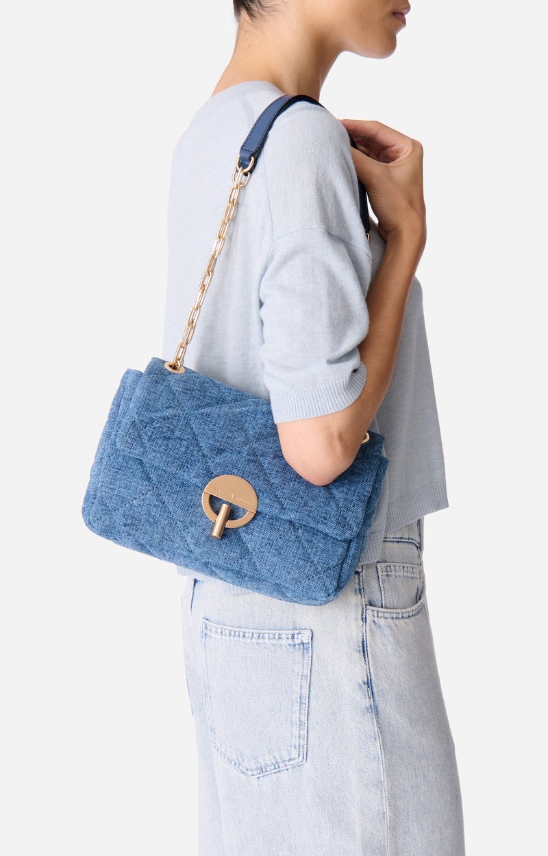 Grand Sac Moon En Lin Lin matelass&eacute;, fermoir dor&eacute;, Made In Italie VANESSA BRUNO