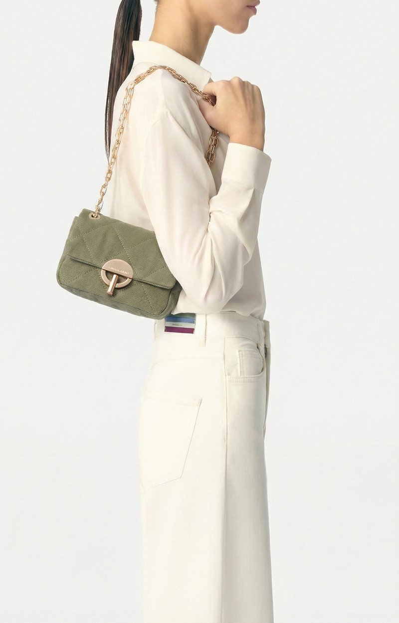 Petit Sac Moon En Lin Lin matelass&eacute;, fermoir dor&eacute;, Made In Italie VANESSA BRUNO