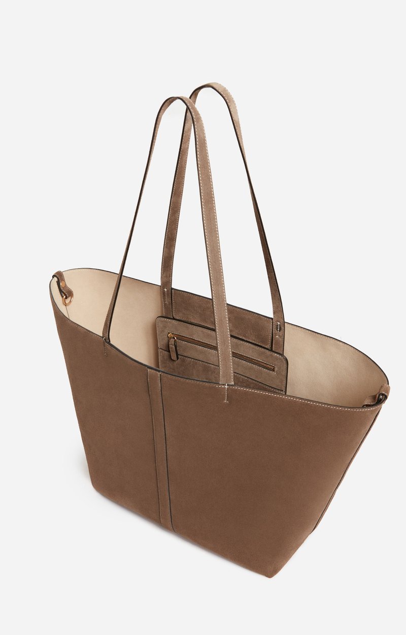 Grand Cabas Daily En Cuir Velours Cuir de Vachette, Made In Italie VANESSA BRUNO