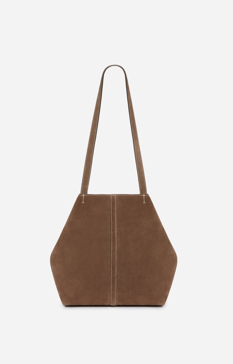 Petit Cabas Daily En Cuir Velours Cuir de Vachette, Made In Italie VANESSA BRUNO