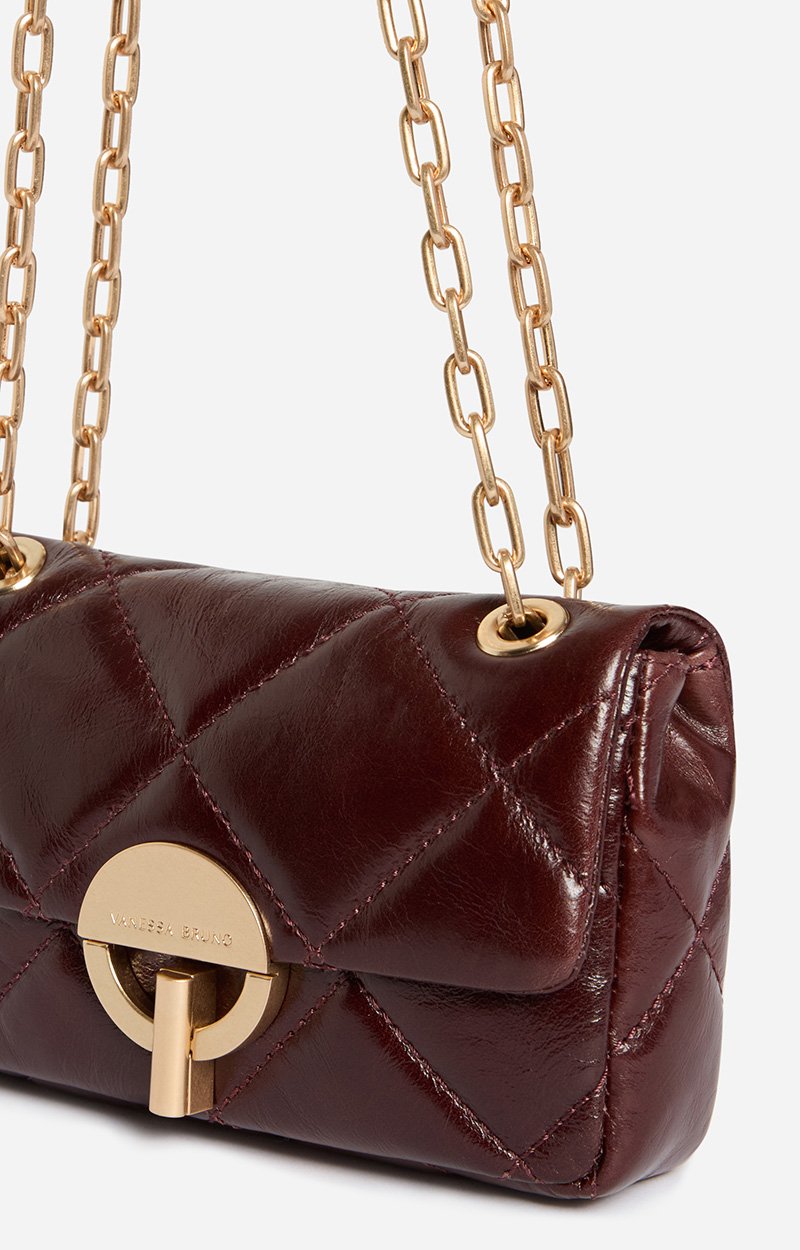 Petit Sac Moon En Cuir Craquel&eacute; Cuir craquel&eacute;, fermoir dor&eacute;, Made In Italie VANESSA BRUNO