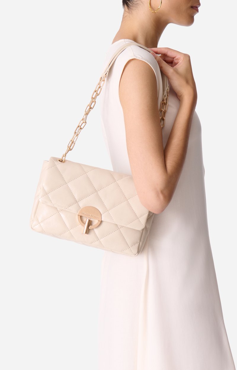 Grand Sac Moon En Cuir Craquel&eacute; Cuir craquel&eacute; matelass&eacute;, Made In Italie VANESSA BRUNO