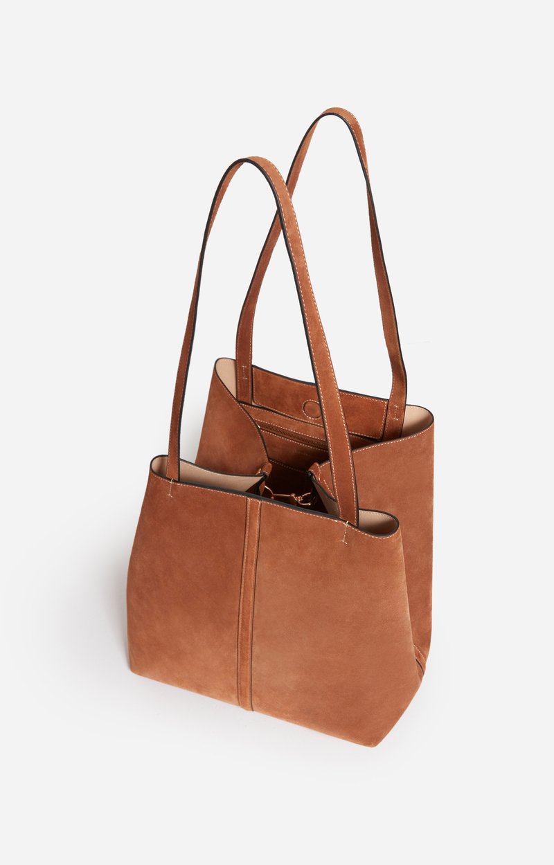 Grand Cabas Daily En Cuir Velours Cuir de Vachette, Made In Italie VANESSA BRUNO