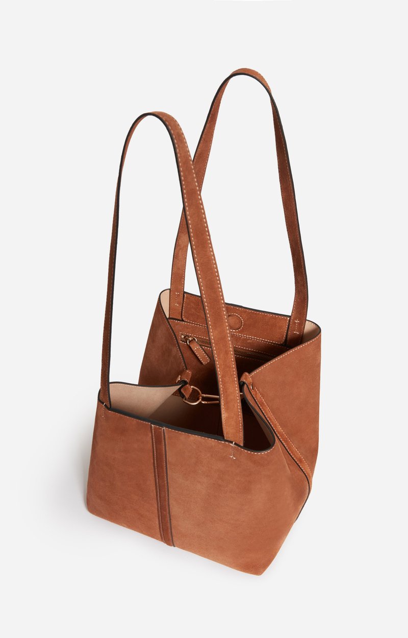 Petit Cabas Daily En Cuir Velours Cuir de Vachette, Made In Italie VANESSA BRUNO