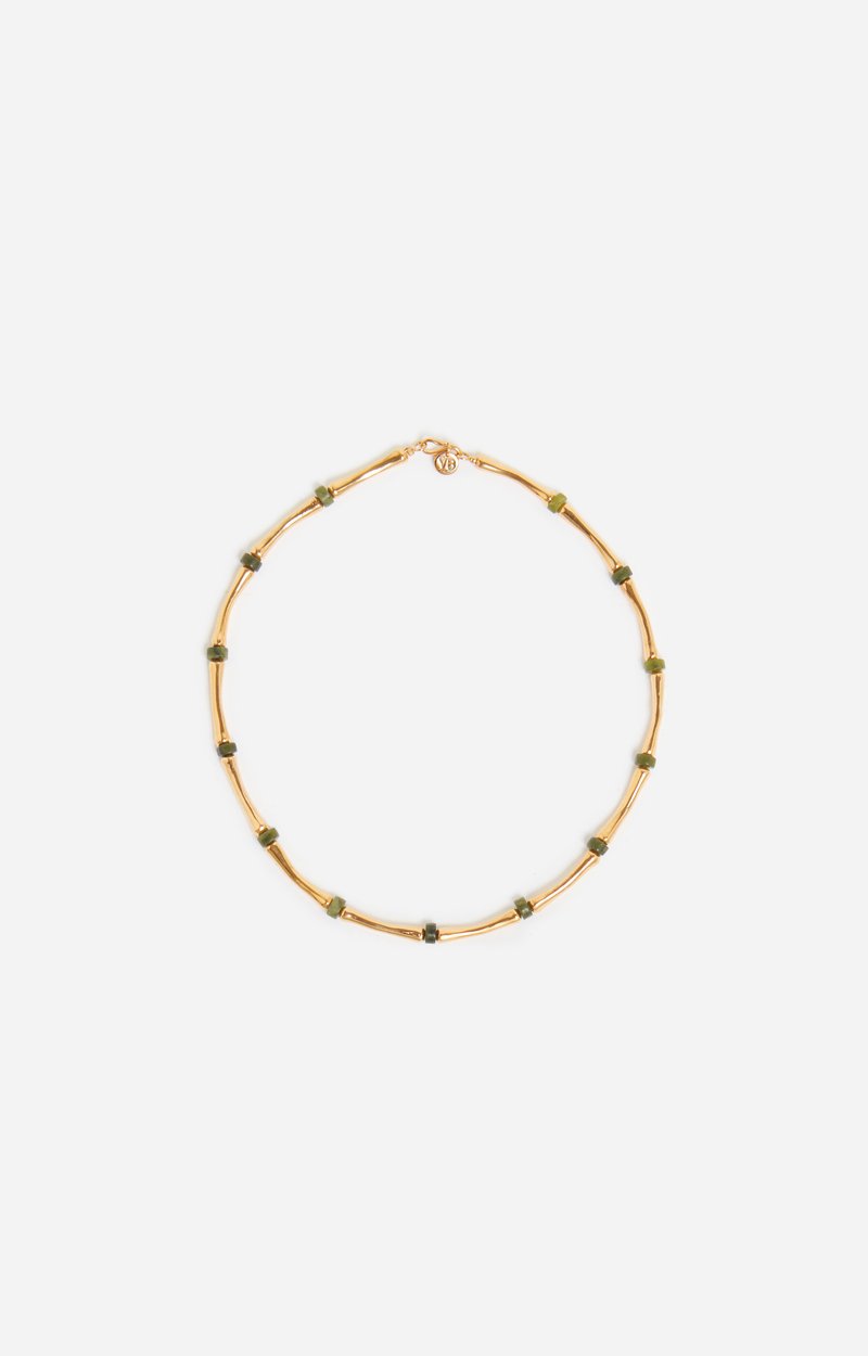 Collier En Laiton Dor&eacute; Laiton dor&eacute; et jaspe verte VANESSA BRUNO