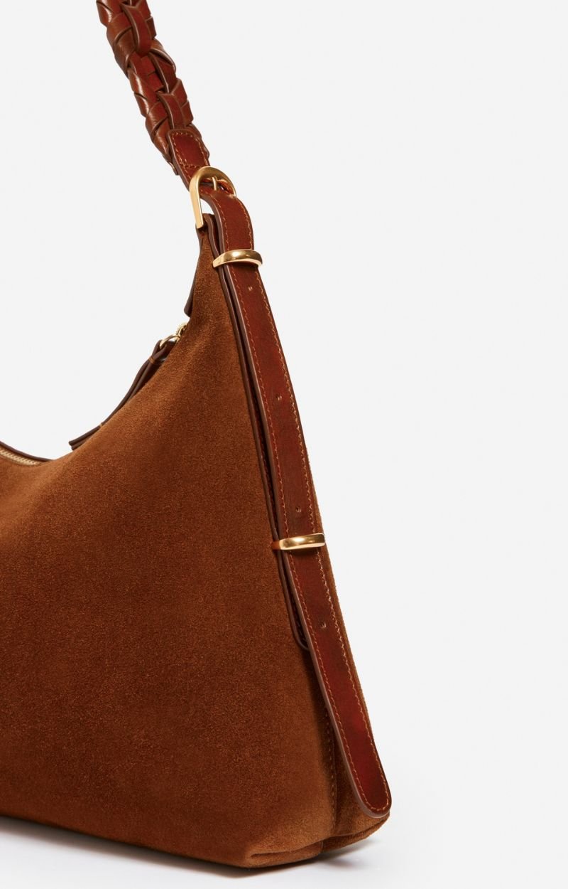Petit Sac Hobo Jess En Cuir Velours En Cuir De Vachette, Fabriqu&eacute; En Italie VANESSA BRUNO