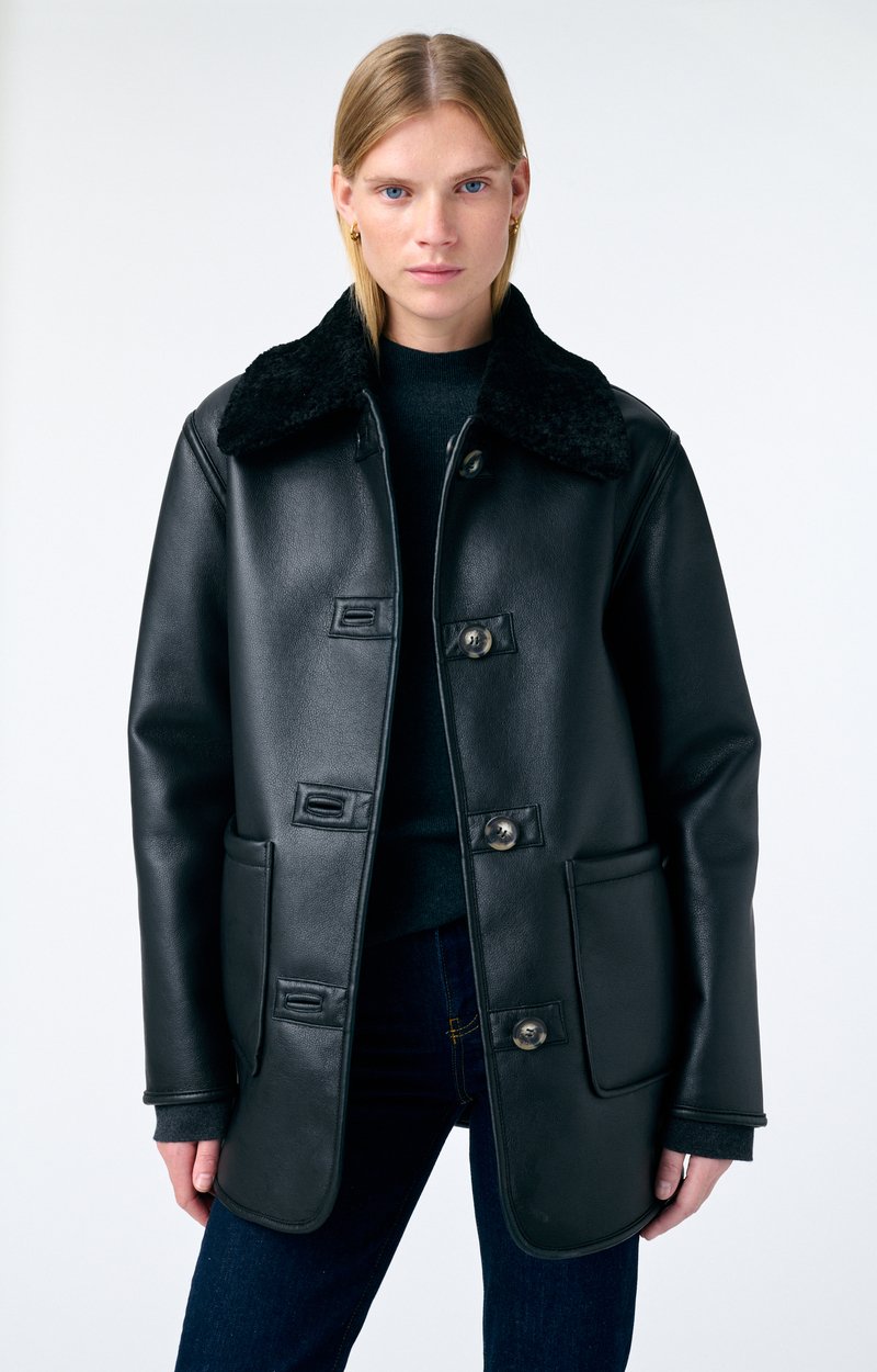 Manteau Fileas Effet Peau Lain&eacute; En Polyester Et Polyur&eacute;thane VANESSA BRUNO