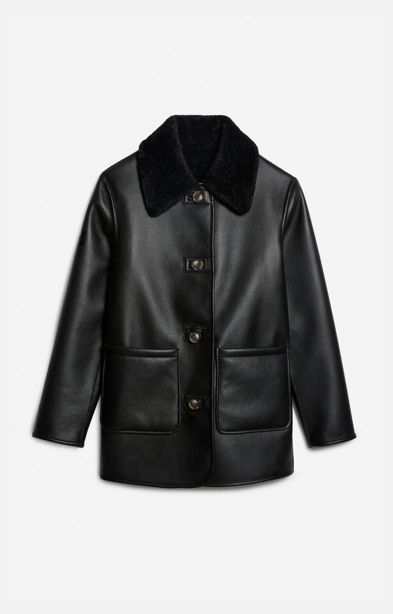Manteau Fileas Effet Peau Lain&eacute; En Polyester Et Polyur&eacute;thane VANESSA BRUNO