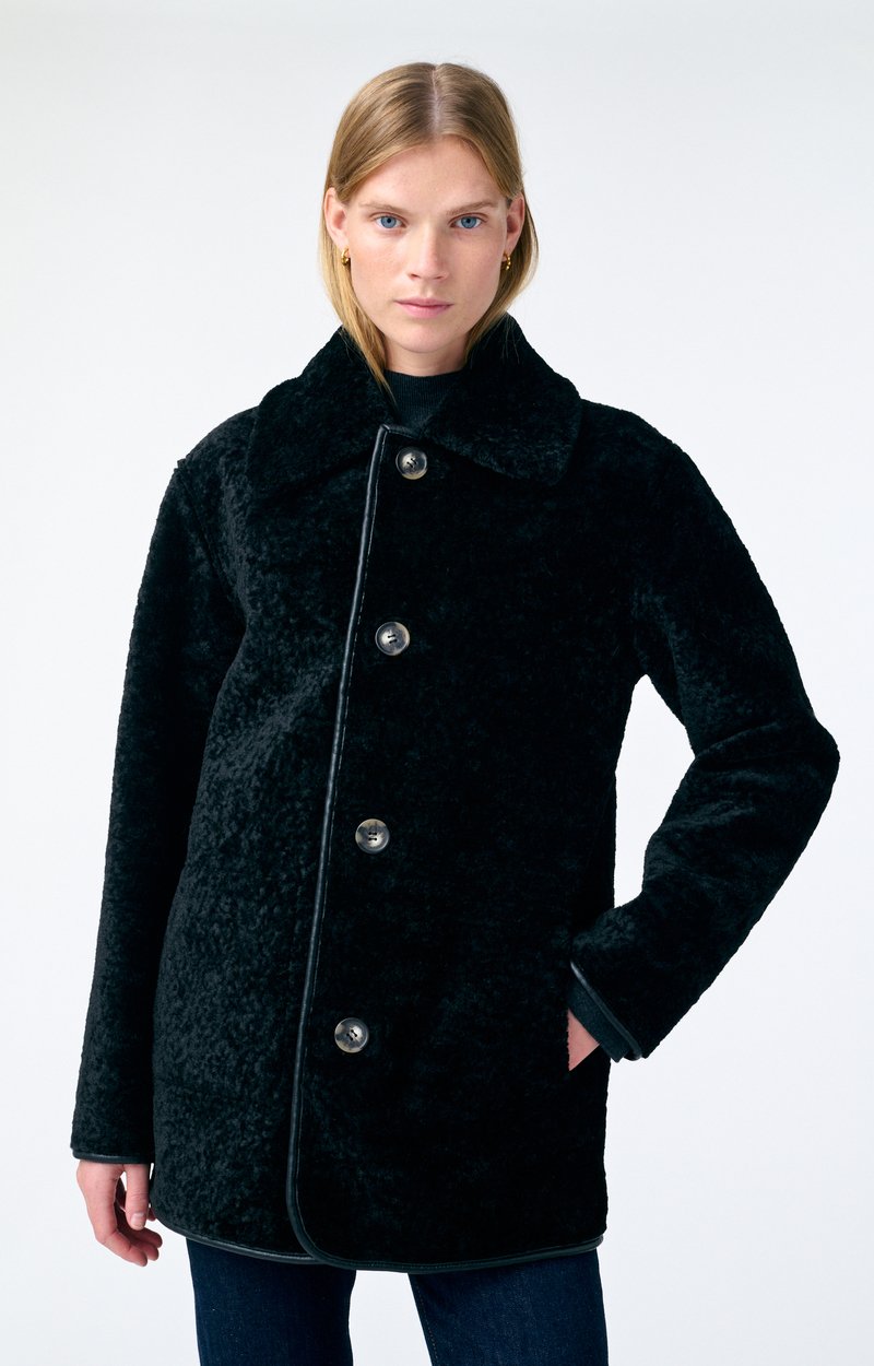 Manteau Fileas Effet Peau Lain&eacute; En Polyester Et Polyur&eacute;thane VANESSA BRUNO