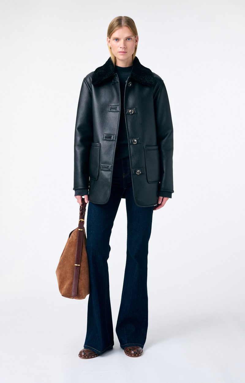 Manteau Fileas Effet Peau Lain&eacute; En Polyester Et Polyur&eacute;thane VANESSA BRUNO