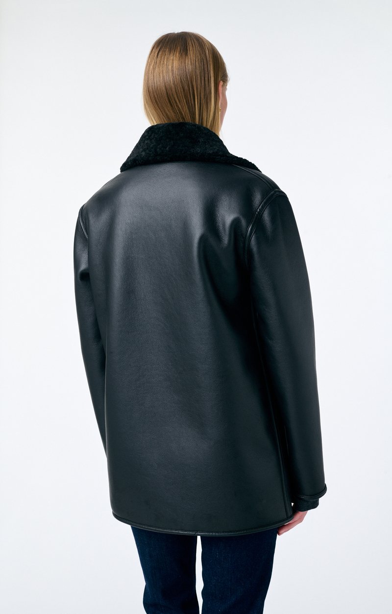 Manteau Fileas Effet Peau Lain&eacute; En Polyester Et Polyur&eacute;thane VANESSA BRUNO