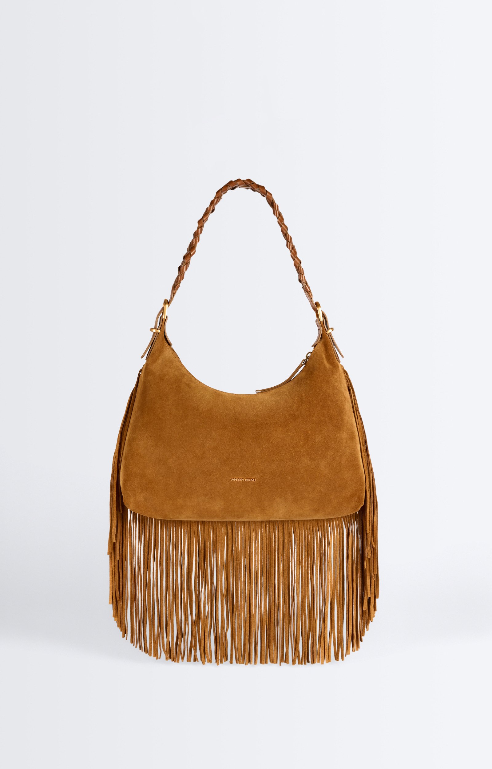 Petit Sac Hobo Jess En Cuir Velours En Cuir De Vachette, Fabriqu&eacute; En Italie VANESSA BRUNO