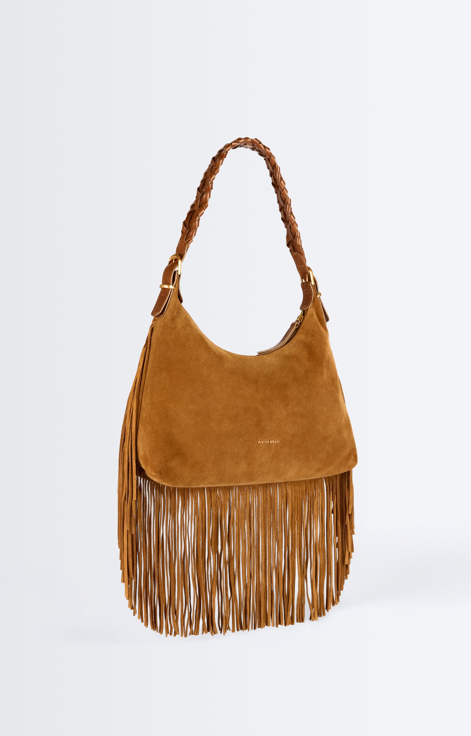 Petit Sac Hobo Jess En Cuir Velours En Cuir De Vachette, Fabriqu&eacute; En Italie VANESSA BRUNO