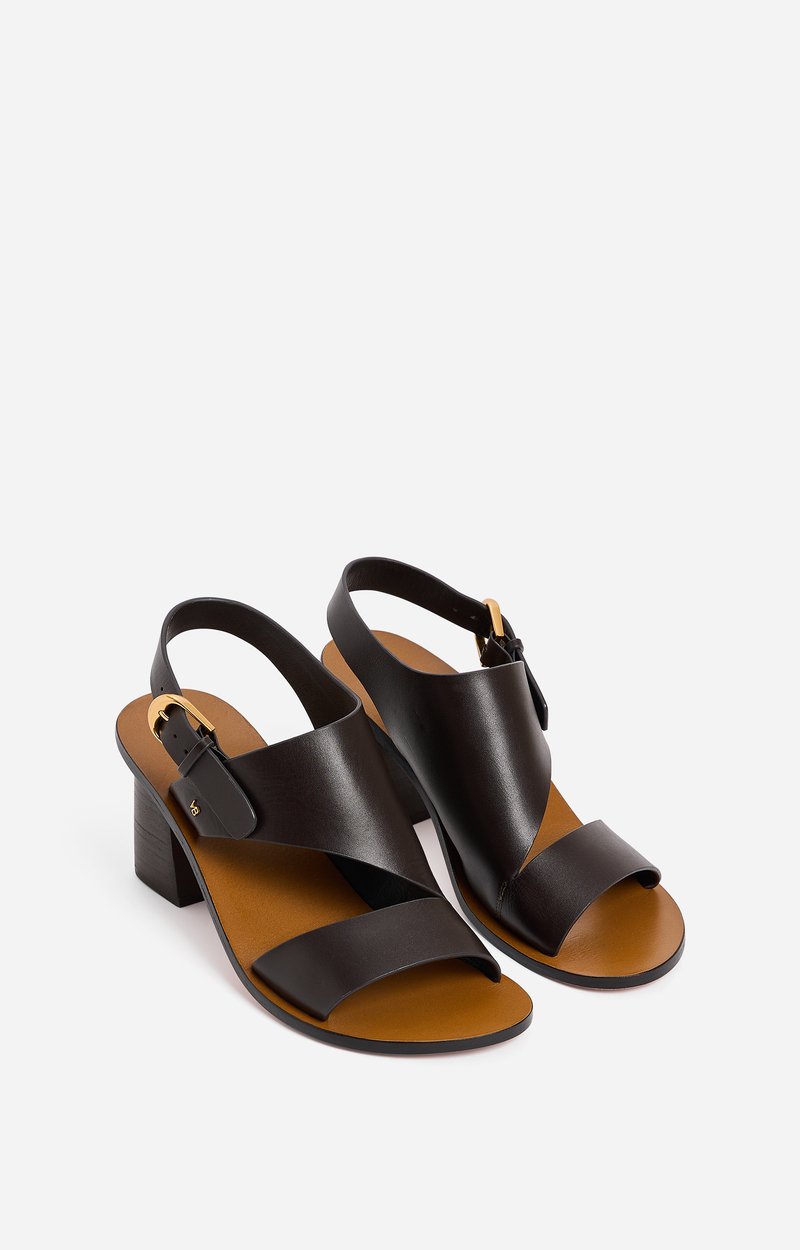 Sandales &agrave; talon en cuir En Cuir De Vachette, En Tannage V&eacute;g&eacute;tal VANESSA BRUNO